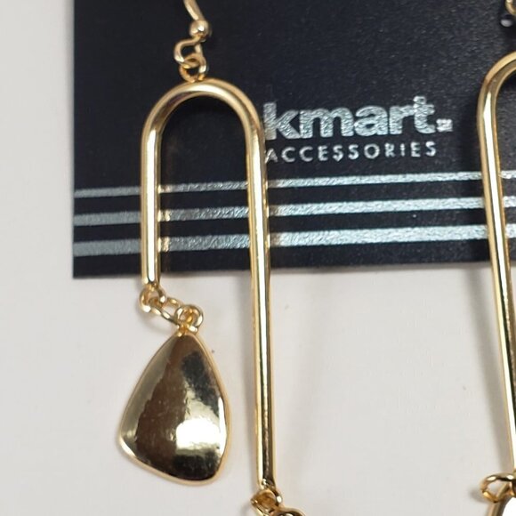 Elegant Gold Double Drop Dangle Earrings – Women’s Stylish Statement Jewelry - Picture 5 of 9